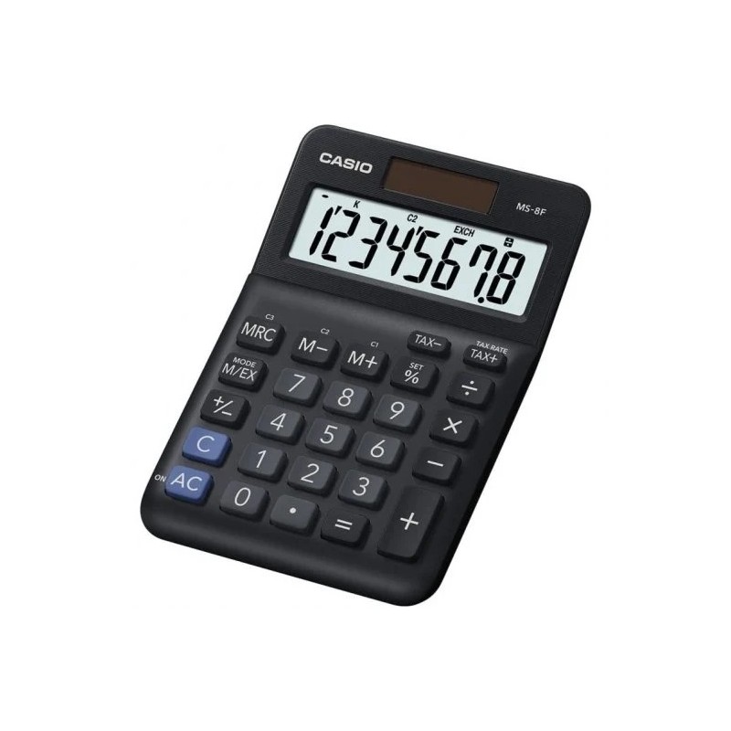 Casio MS-8F Calculatrice de bureau 8 chiffres noire Casio MS-8F Calculatrice de bureau 8 chiffres noire