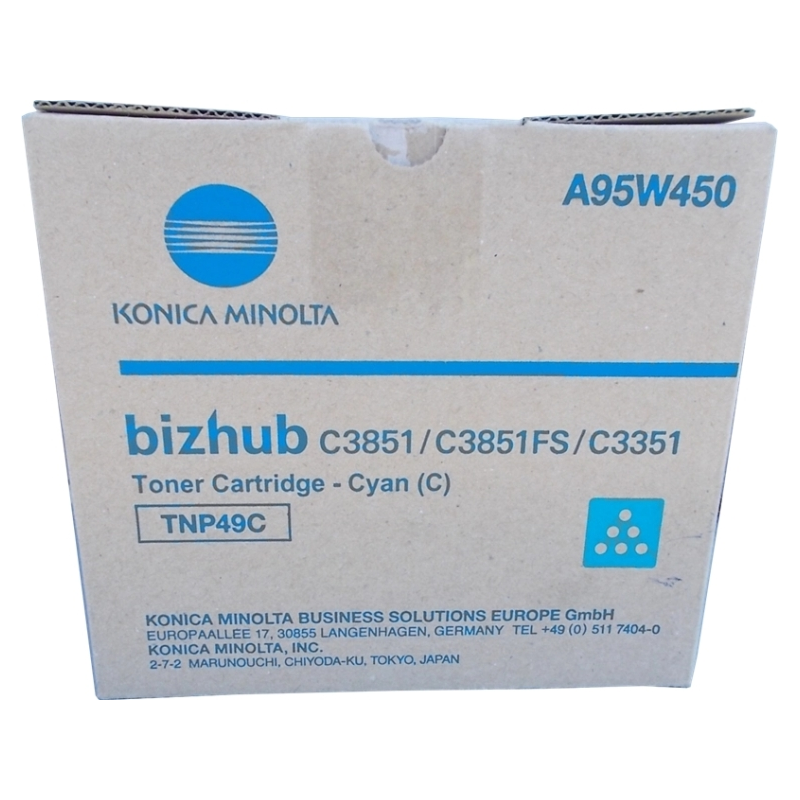 Konica Minolta TNP49 Cartouche de toner cyan d'origine - TNP49C/A95W450