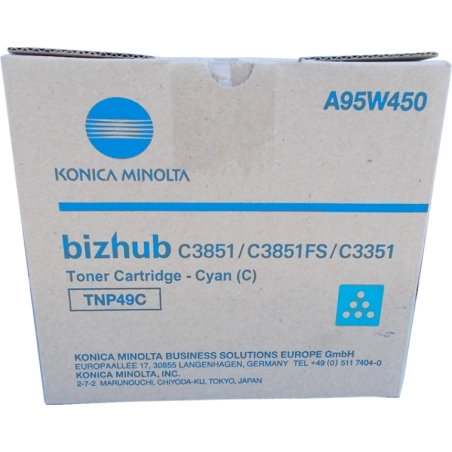 Konica Minolta TNP49 Cartouche de toner cyan d'origine - TNP49C/A95W450