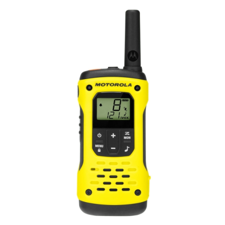 Pack de 2 talkies-walkies Motorola T92H2O - 8 canaux PMR446 + 121 codes - Portée jusqu'à 10 km - Autonomie jusqu'à 16 h - IP67