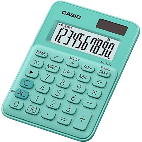 calculatrice Casio verte touches tax