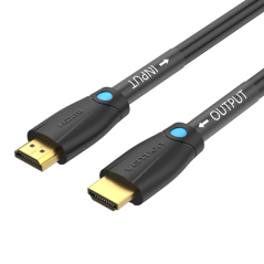 Câble HDMI 2.0 Vention - Résolution 4K - ARC - Longueur : 30 m - Connecteurs plaqués or - Gaine PVC - Noir