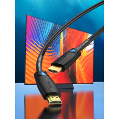 Câble HDMI 2.0 Vention - Résolution 4K - ARC - Longueur : 30 m - Connecteurs plaqués or - Gaine PVC - Noir