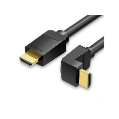 Câble HDMI 2.0 coudé Vention - Résolution 4K - ARC - Longueur 1 m - Connecteurs plaqués or - Gaine PVC - Compatible HDR - Noir