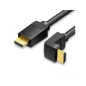 Câble HDMI 2.0 coudé Vention - Résolution 4K - ARC - Longueur 1 m - Connecteurs plaqués or - Gaine PVC - Compatible HDR - Noir