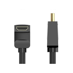 Câble HDMI 2.0 coudé Vention - Résolution 4K - ARC - Longueur 1 m - Connecteurs plaqués or - Gaine PVC - Compatible HDR - Noir