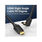 Câble HDMI 2.0 coudé Vention - Résolution 4K - ARC - Longueur 1 m - Connecteurs plaqués or - Gaine PVC - Compatible HDR - Noir