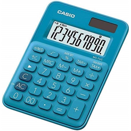 calculatrice Casio bleue écran LCD
