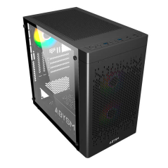 Abysm Danube Inva MX202 Boîtier Tour ITX, micro ATX - Côté Verre Trempé - 3,5" et 2,5" - USB-A, USB-C et Audio - 3 Ventilateurs