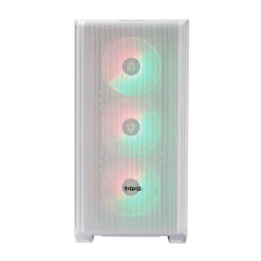 Abysm Danube Kamp BX300 Boîtier Tour ATX, ITX, Micro ATX Blanc - Côté Verre Trempé - 3,5" et 2,5" - USB-A, USB-C et Audio - 4 Ve