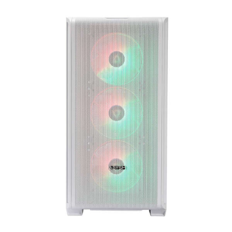Abysm Danube Kamp BX300 Boîtier Tour ATX, ITX, Micro ATX Blanc - Côté Verre Trempé - 3,5" et 2,5" - USB-A, USB-C et Audio - 4 Ve
