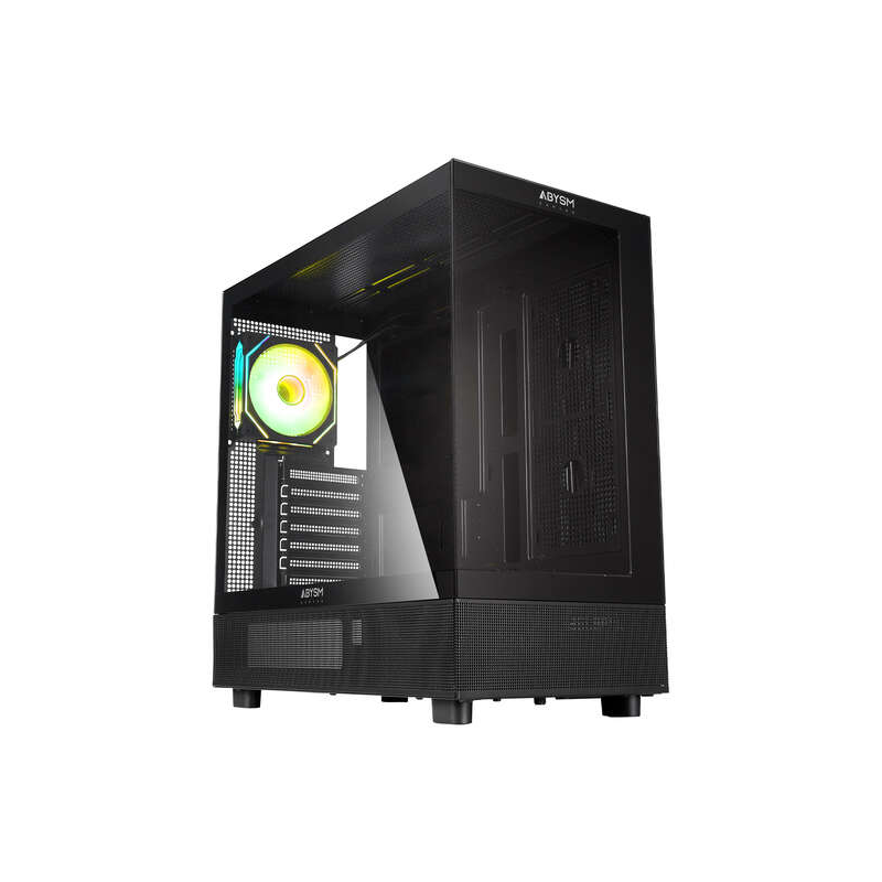 Abysm Danube Sava H400 Boîtier Tour Noir ATX, ITX, Micro ATX - Verre Trempé Latéral et Avant - 3,5" et 2,5" - USB-A, USB-C et Au
