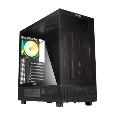 Abysm Danube Sava H400 Boîtier Tour Noir ATX, ITX, Micro ATX - Verre Trempé Latéral et Avant - 3,5" et 2,5" - USB-A, USB-C et Au