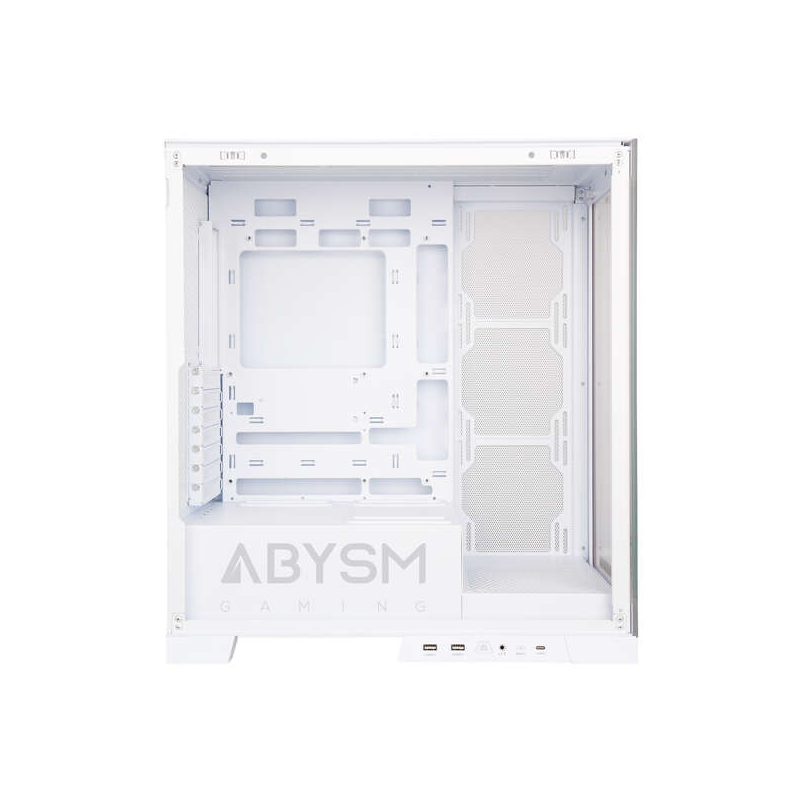 Abysm Danube Sava H500 Boîtier tour ATX, ITX, Micro ATX blanc - Verre trempé latéral et avant - 3,5" et 2,5" - USB-A, USB-C et a