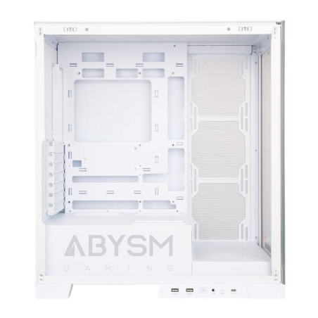 Abysm Danube Sava H500 Boîtier tour ATX, ITX, Micro ATX blanc - Verre trempé latéral et avant - 3,5" et 2,5" - USB-A, USB-C et a