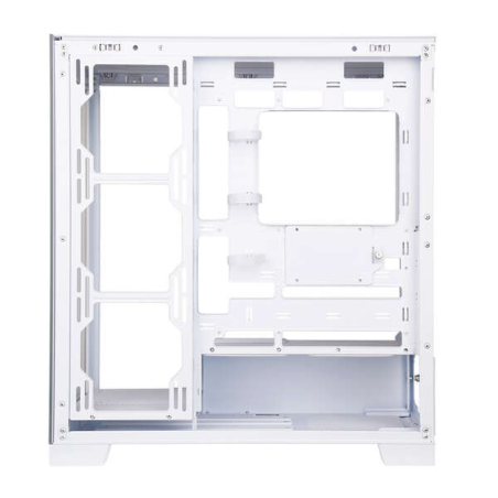 Abysm Danube Sava H500 Boîtier tour ATX, ITX, Micro ATX blanc - Verre trempé latéral et avant - 3,5" et 2,5" - USB-A, USB-C et a