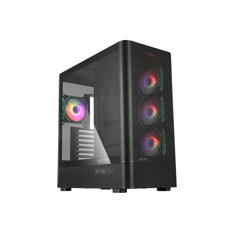 Boîtier tour Abysm Danube Sava H500 II ATX, ITX, Micro ATX - Côtés en verre trempé - 3,5" et 2,5" - USB-A, USB-C et audio - 4 ve