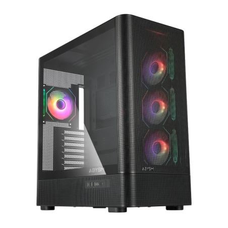 Boîtier tour Abysm Danube Sava H500 II ATX, ITX, Micro ATX - Côtés en verre trempé - 3,5" et 2,5" - USB-A, USB-C et audio - 4 ve