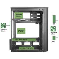 Boîtier mini-tour Tacens Anima AC5 - Façade entièrement en mesh - Compatible MicroATX/Mini-ITX - Design minimaliste et élégant -