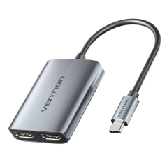 Adaptateur Vention USB-C vers HDMI - Fonction d'extension ou de duplication - Câble de 15 cm - Résolution 4K - Aluminium et ABS