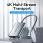 Adaptateur Vention USB-C vers HDMI - Fonction d'extension ou de duplication - Câble de 15 cm - Résolution 4K - Aluminium et ABS