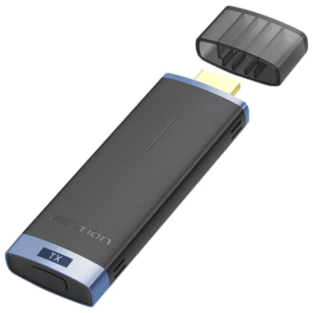 Émetteur HDMI sans fil Vention 5 GHz - Résolution Full HD - Portée jusqu'à 50 m - Alimentation USB-C - Noir et bleu