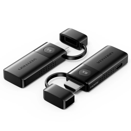 Émetteur et récepteur HDMI sans fil Vention - Résolution Full HD - Portée jusqu'à 50 m - Comprend 2 câbles USB vers USB-C de 0,5
