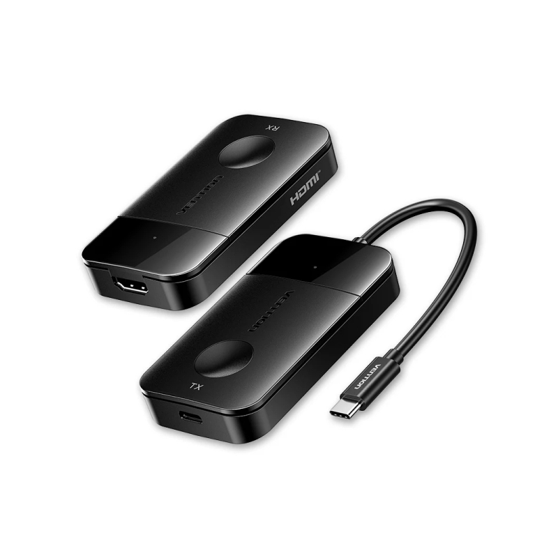 Émetteur et récepteur sans fil Vention USB-C vers HDMI - Résolution 4K - Portée jusqu'à 50 m - Câble USB-C - Wi-Fi 5 GHz - Alime