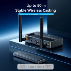 Émetteur et récepteur sans fil HDMI et VGA Vention - Résolution Full HD - Portée jusqu'à 50 m - Affichage numérique - Aluminium
