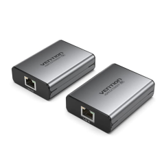 Répéteur HDMI Vention via câble réseau RJ45 - Portée jusqu'à 60 m - Full HD - Aluminium et ABS - Installation facile - Gris