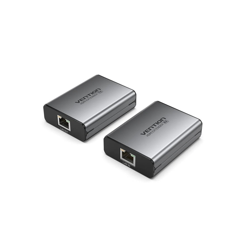 Répéteur HDMI Vention via câble réseau RJ45 - Portée jusqu'à 60 m - Full HD - Aluminium et ABS - Installation facile - Gris