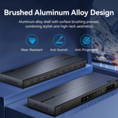 Répartiteur HDMI Vention - Résolution 4K - 1 entrée - 8 sorties - Aluminium - Noir