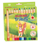 Alpino Trimax Lot de 12 crayons de couleur triangulaires épais + taille-crayon - Mine 5,4 mm - Résistant à l'eau - Plateau amovi