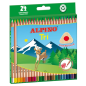 Lot de 24 crayons de couleur triangulaires Alpino Tri - Mine 3,3 mm - Couleurs assorties