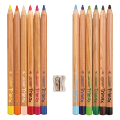 Alpino Trimax Pack économique de 120 crayons de couleur triangulaires épais + 2 taille-crayons - Mine 5,4 mm - Résistant à l'eau