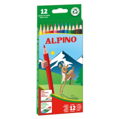 Présentoir Alpino Estrella avec 12 boîtes de 24 crayons de couleur + 24 boîtes de 12 crayons de couleur - Mine de 3 mm - Résista