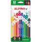 Coffret Alpino Up de 12 crayons de couleur hexagonaux - Mine de qualité supérieure - Résistants à la casse - Couleurs assorties