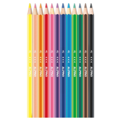 Coffret Alpino Up de 12 crayons de couleur hexagonaux - Mine de qualité supérieure - Résistants à la casse - Couleurs assorties