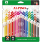 Coffret Alpino Up de 24 crayons de couleur hexagonaux - Mine de qualité supérieure - Résistants à la casse - Couleurs assorties