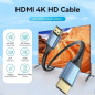 Câble HDMI 2.0 Vention - Résolution 4K - Longueur 15 m - Connecteurs plaqués or - Gaine PVC - Calibre 30 AWG - Bleu