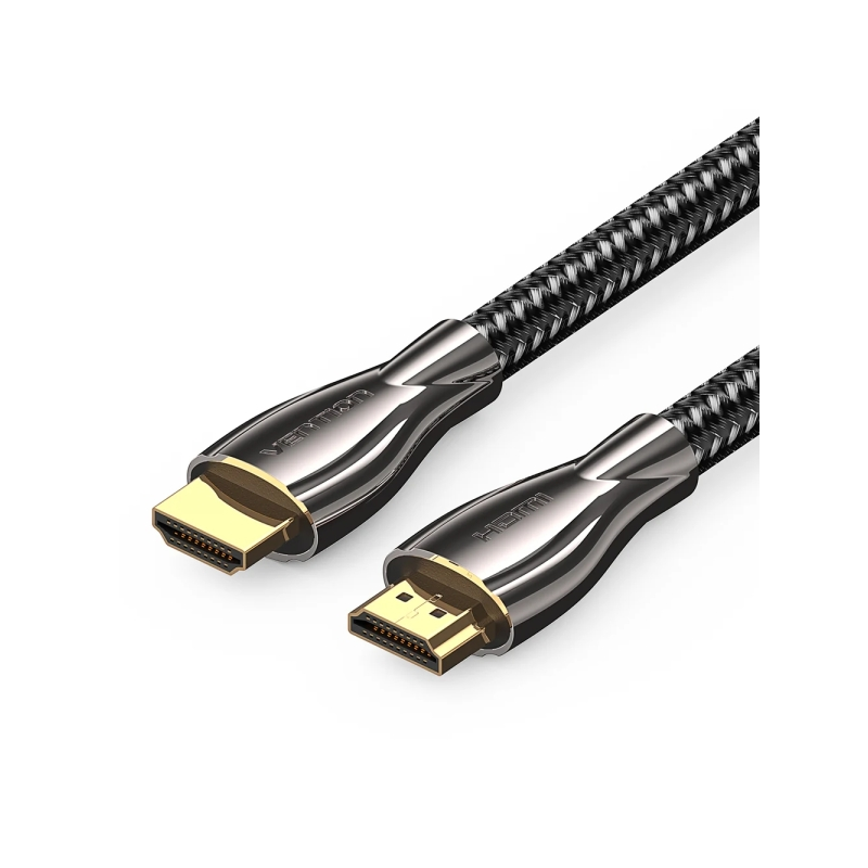 Câble HDMI 2.0 Vention - Résolution 4K - ARC - Longueur 3 m - Connecteurs plaqués or - Gaine tressée en coton et PVC - Noir