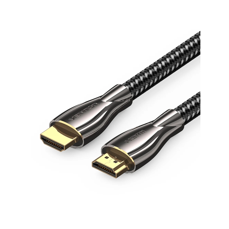 Câble HDMI 2.0 Vention - Résolution 4K - ARC - Longueur 15 m - Connecteurs plaqués or - Gaine tressée en coton et PVC - Noir