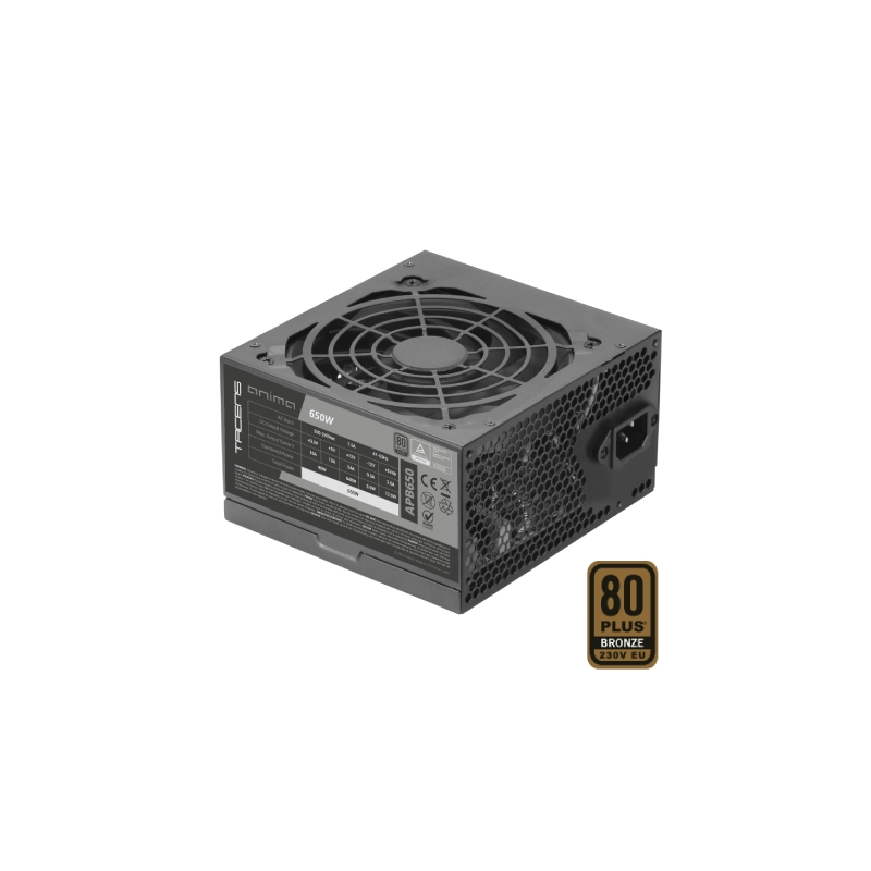 Alimentation Tacens Anima APB650 650 W ATX - Certification 80 Plus Bronze - Ventilateur 12 cm - Niveau sonore : 14 dB - Couleur