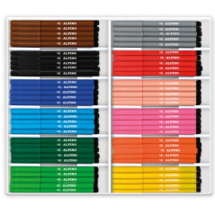 Pack économique Alpino de 216 feutres de couleur - Pointe de 3 mm - Lavables et aux couleurs vives - Usage scolaire - Développe
