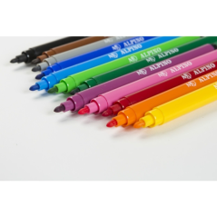 Pack économique Alpino de 216 feutres de couleur - Pointe de 3 mm - Lavables et aux couleurs vives - Usage scolaire - Développe