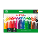 Pack Alpino Up avec 24 feutres de couleur - Pointe 1 mm - Pour des traits fins et précis - Encre à base d'eau - Couleurs assorti