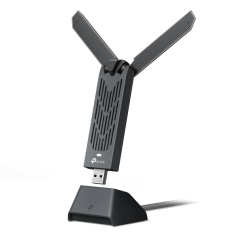 TP-Link Archer TBE400UH Adaptador USB a WiFi 7 con Base - Tribanda - Velocidad 6.5Gbps - Tecnologia MLO - Cable 1.2m - Seguridad