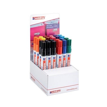 présentoir marqueurs permanents Edding couleurs