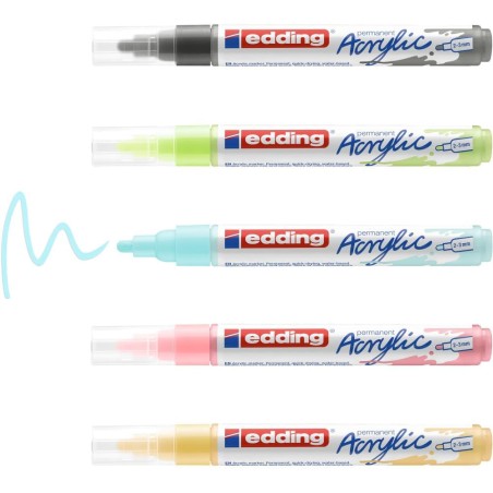 Edding 5100 marqueurs acryliques pastel lot de 5