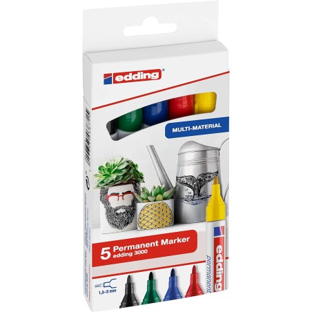 Edding 3000 boîte cinq couleurs